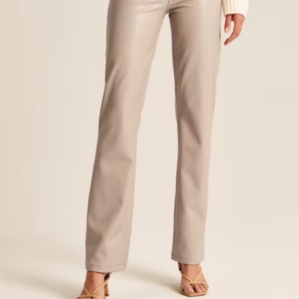 Abercrombie & Fitch 90s straight leg leather pants